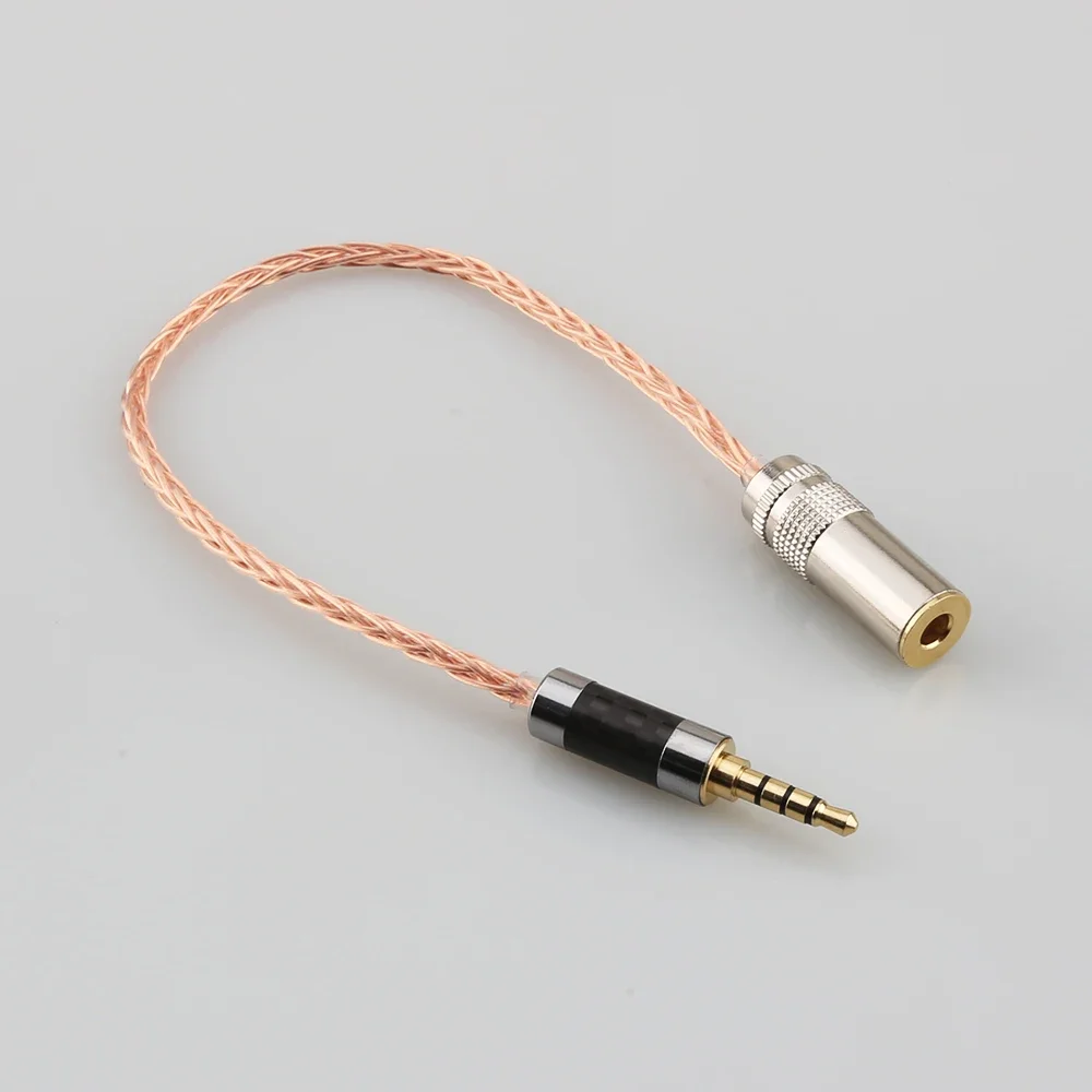 Высокое качество 10 см 3,5 мм TRRS «папа» на 4,4 мм «мама» сбалансированный адаптер 8 ядер 7N OCC посеребренный аудиокабель-адаптер