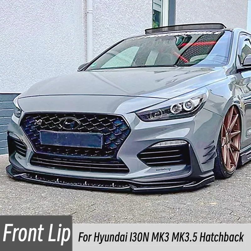 

For 2017-2024 Hyundai I30N MK3 MK3.5 Hatchback Front Bumper Splitter Lip Spoiler Diffuser Guard Body Tuning Kit