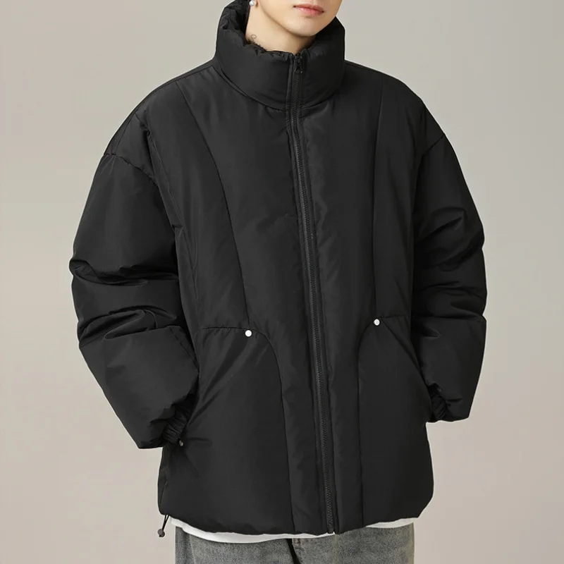 Solid Color Versatile Arc Split Standing Collar Cotton winter models waterproof thickened warm bread clothing soft