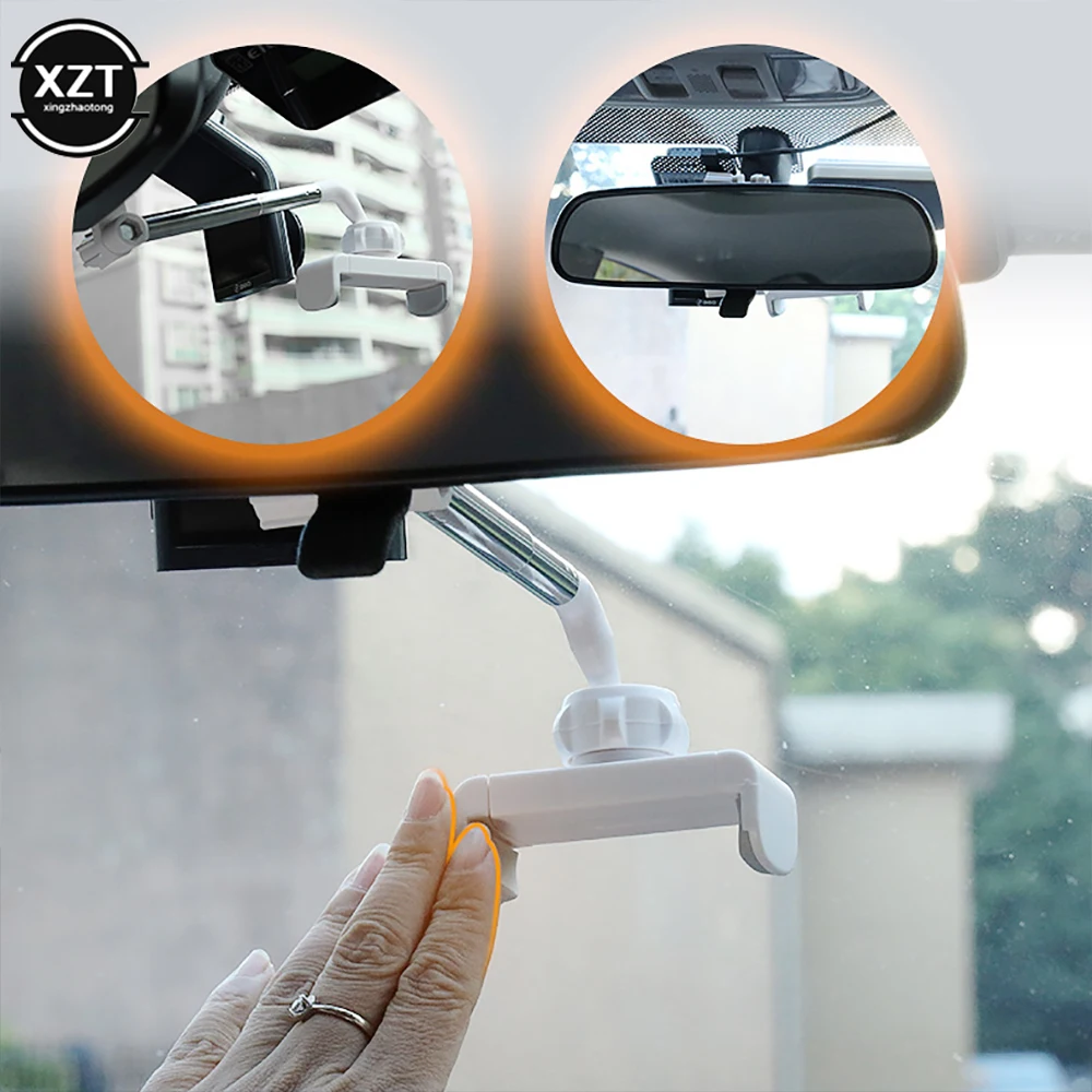 Universal Car Phone Holder Stand Gravity Rotating Telescopic Phone Stand Car Rearview Mirror Stand for Mobile Navigation Stand