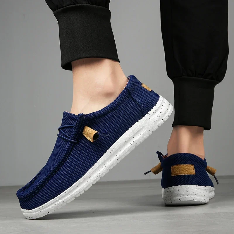 Men Casual Shoes Slip on Canvas Loafers Comfortable Walking Flats for Man Dude Non Slip Soft Moccasins Sneakers Summer