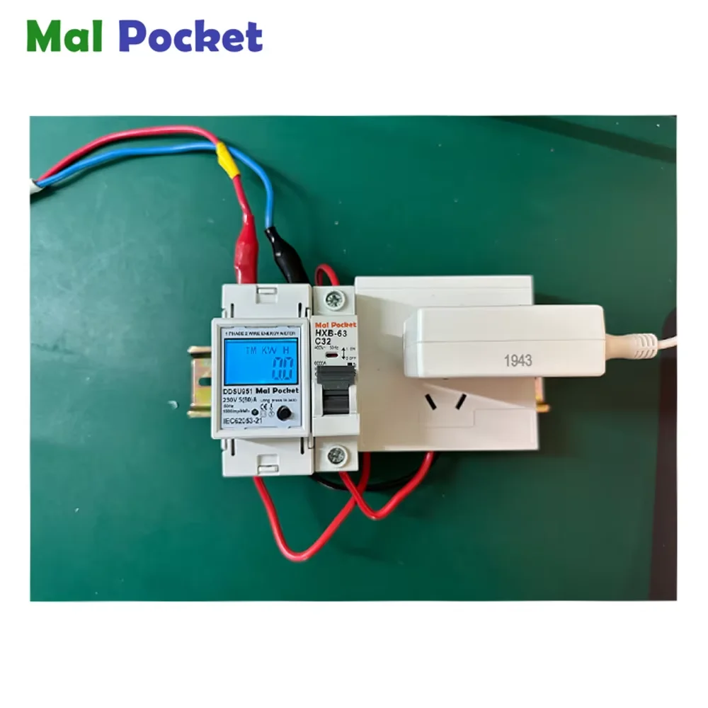 Imagem -04 - Monofásico Dois Fios Lcd Digital Display Wattmeter Consumo de Energia Medidor Elétrico de Energia Kwh Trilho Din 230v ac 50hz