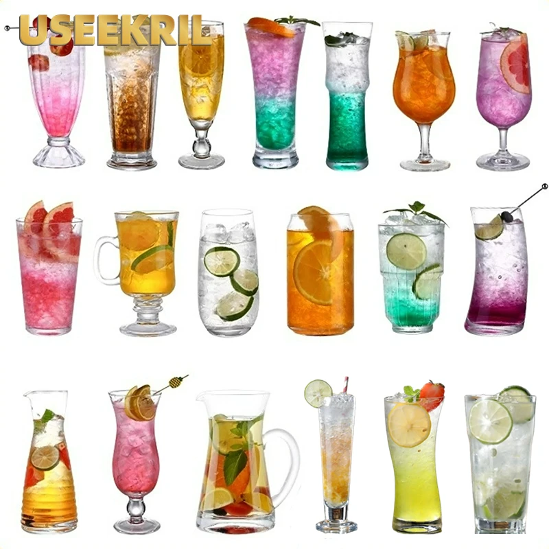 Creative Cocktail Glasses Cups High-looking Glass Juice Cup Tall Sparkling Fruit Wine Cup Personalized Beer Glass Cups Drinkware