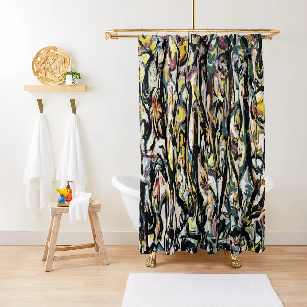 

Jackson Pollack | Mural Shower Curtain Waterproof Bathroom Shower Bathroom Shower Set Curtain