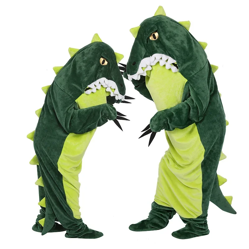 Comfort Dinosaur Sleep Bag Cartoon Pajamas Flannel Couple Cartoon Jumpsuit Stage Performance Costumes