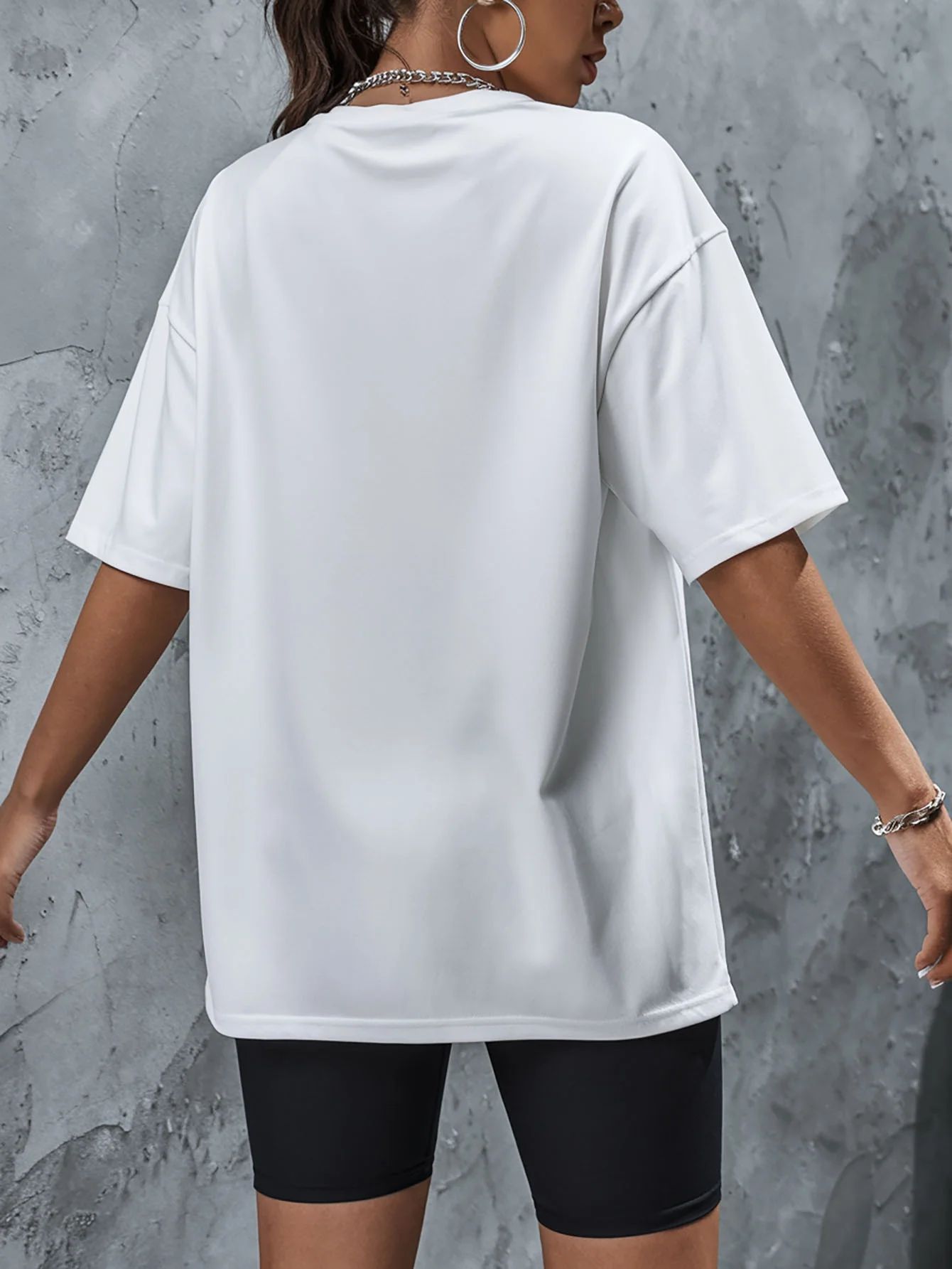 Weich und bequem für Freizeitkleidung, vielseitiges Freizeitoberteil |   Stilvoller Rundhalsausschnitt |   Hemd mit glänzendem Finish, Damen-T-Shirts