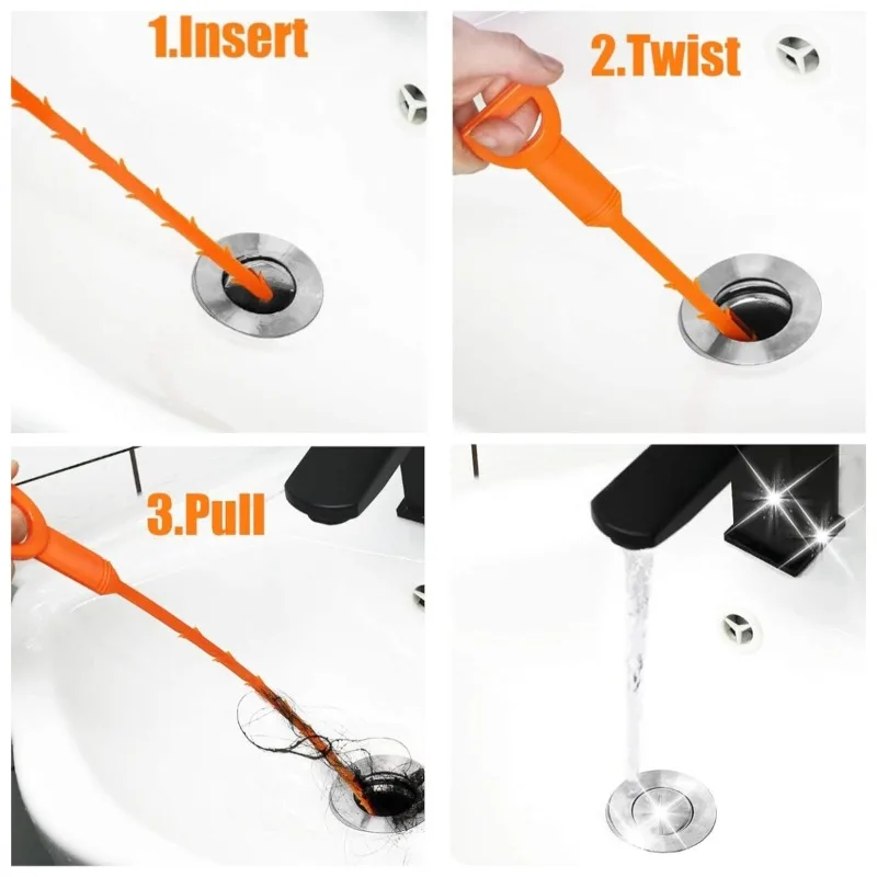 1/10PCS Drain Sewer Dredging Tool Flexible Drain Snake Remover Sink Shower Bathtub Hair Removal Bathroom Cleaning Accessories - view 6