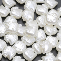 50pcs 11mm Acrylic Imitation Pearl Beads Cartoon Cat Beads For Jewelry Making Bracelet Necklace Needlework Diy Accessories