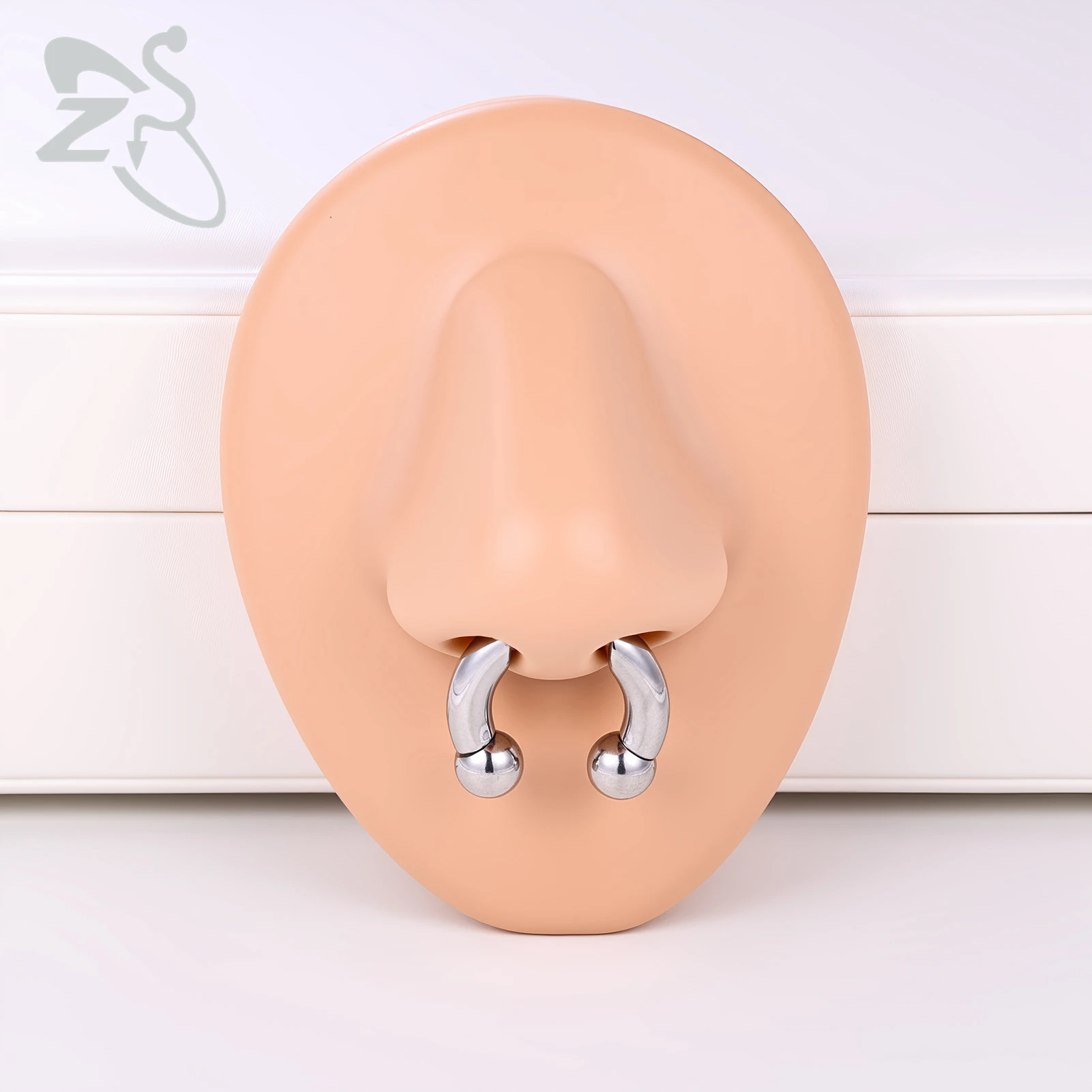ZS 1 PC 16G Threadless Edelstahl Septum Ring Unisex Hufeisen Nasenpiercings 8/10 MM Plug-In Stil Nasenloch Piercing Schmuck – Detail 4
