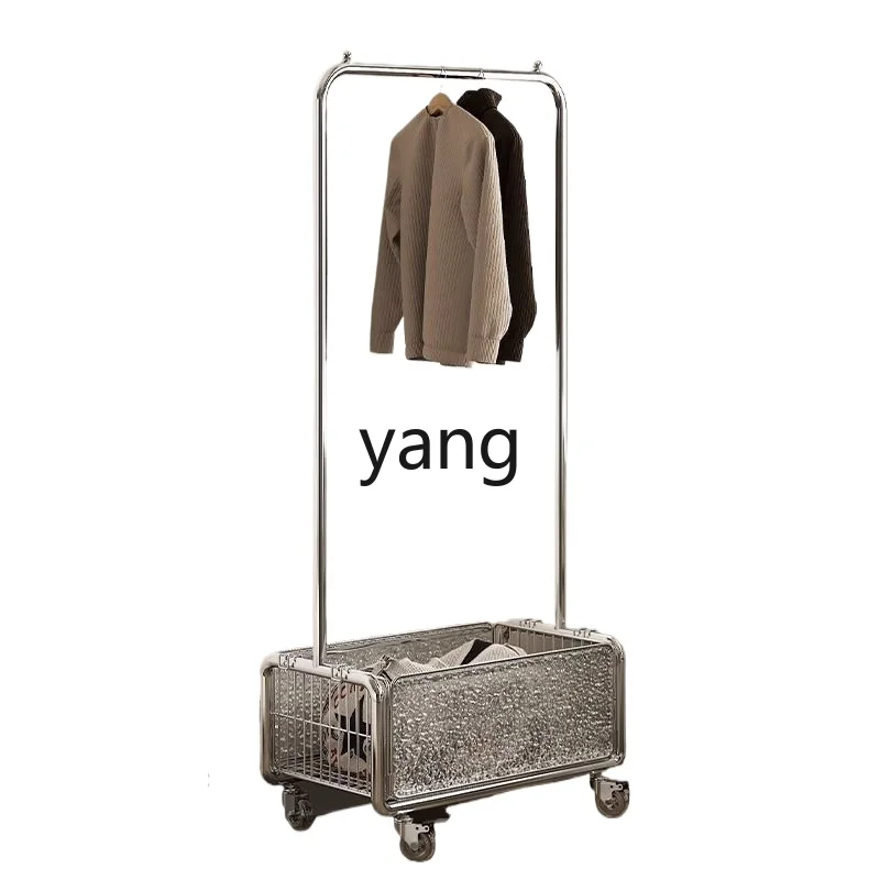 

Yjq Clothes Hanger Floor Bedroom Hang Clothes Household Living Room and Hotel Mobile Storage Coat Rack