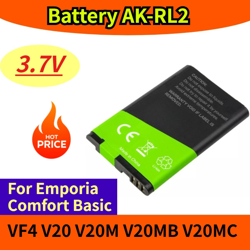بطارية 3.7 فولت 1050 مللي أمبير AK-RL2 لـ Emporia Comfort Basic VF4 V20 V20M V20MB V20MC ذات سعة عالية