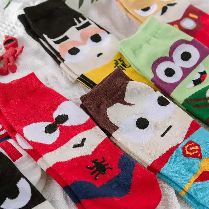 34-39 Women Harajuku Socks Hip Hop Ankle Socks Unisex Socks Ninja Cartoon Women Socks  Short Novelty Sokken