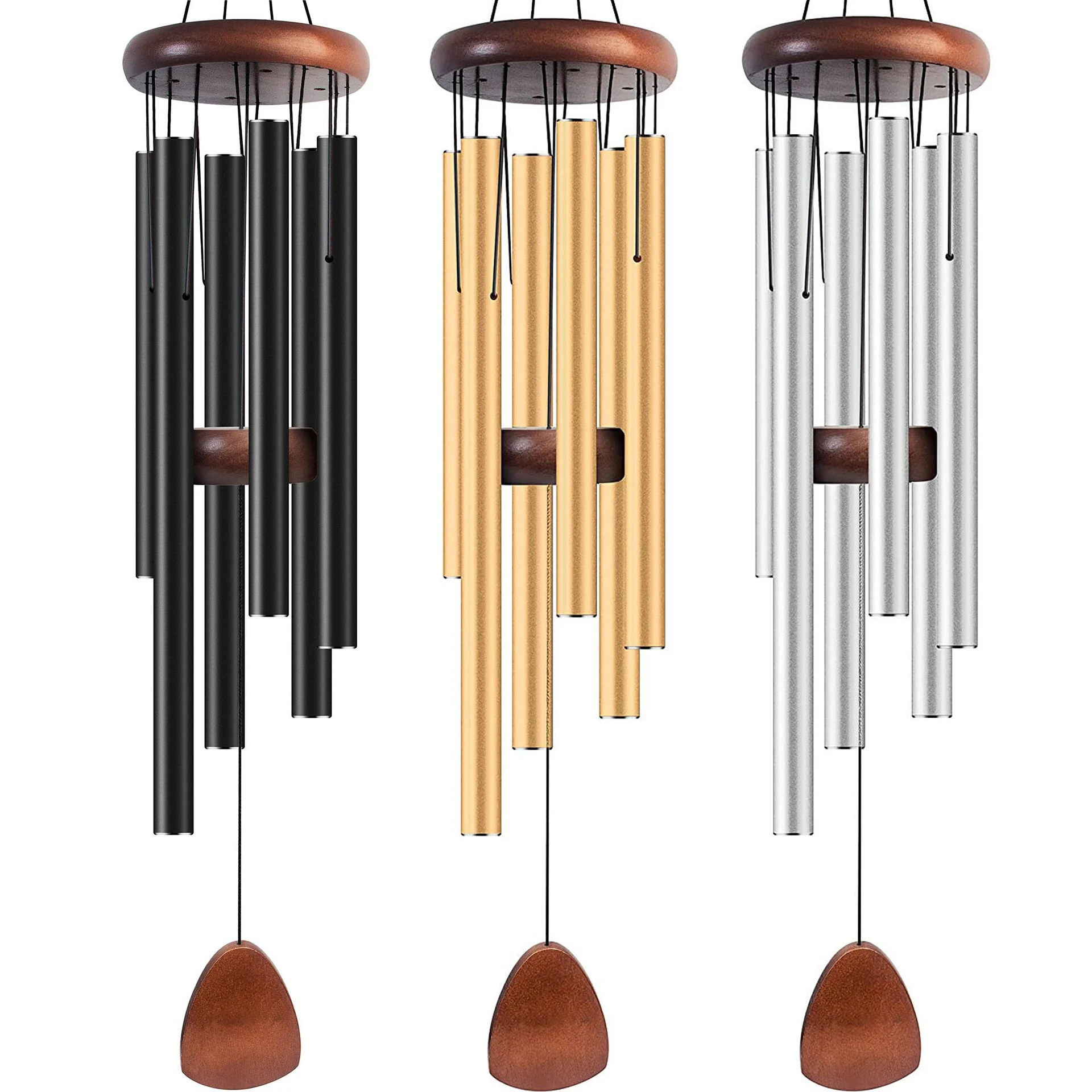 Metal Windchime Aluminum Windbell Wind Chimes 6 Rods Chimes Home decoration Craft Outdoor Garden Patio Notes Zen Meditation