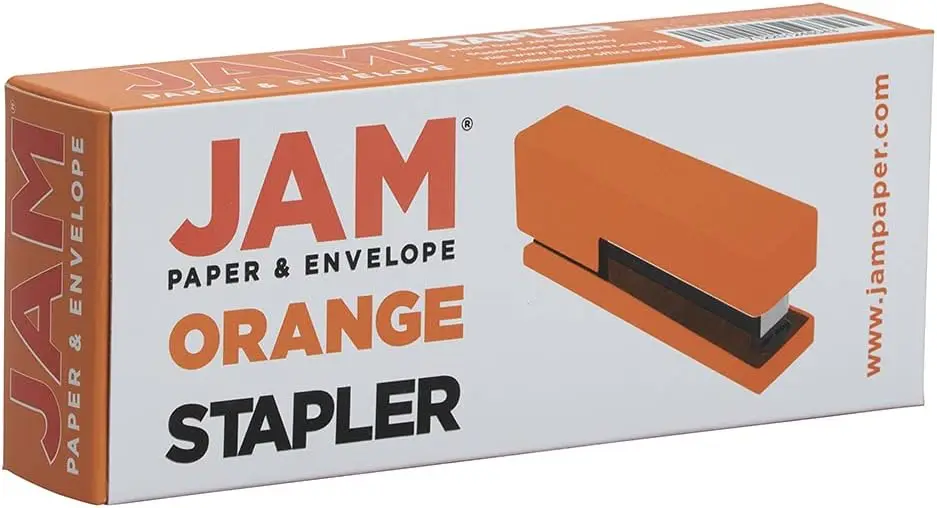 Modern Orange Desk Stapler - Heavy Duty, Jam-Resistant, Rubber Base for Stability
