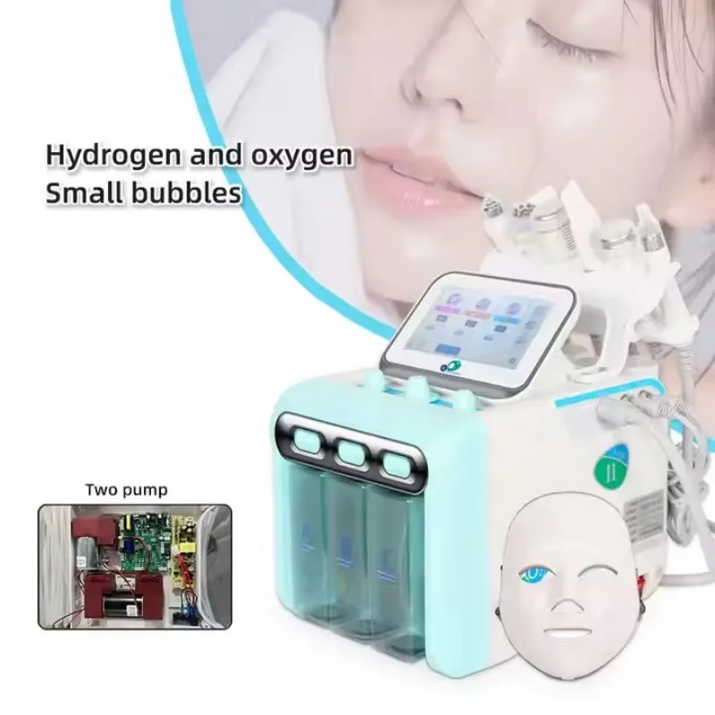 7 in 1 Hydrate Facial Machine With Led Light Dual Power Pump 2 Pumps Hydra Face Profesional Facial Machine