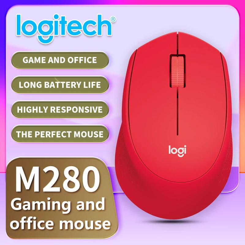 Logitech M280 Wireless Gaming Mouse, Quiet and Compact, Ergonomic Design for Business Offices and Gaming