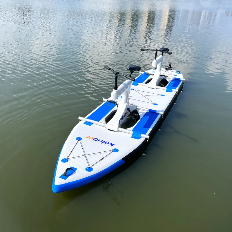 Double SUP Inflatable Pedal Boat Foldable Portable Pedal Fishing Boat