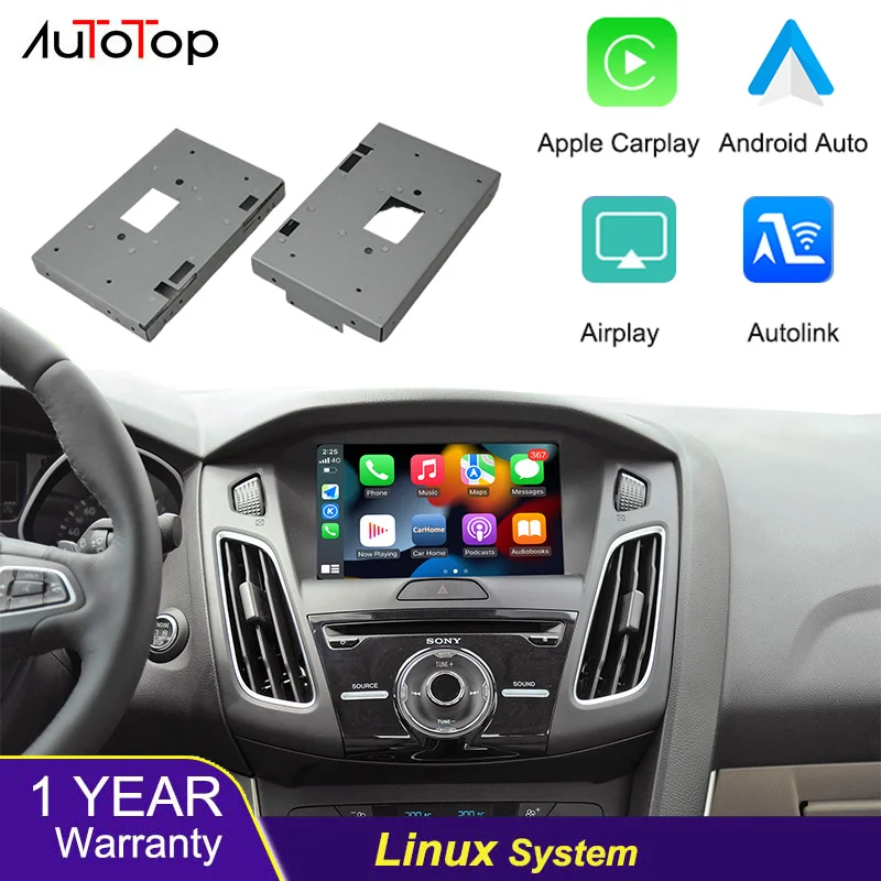 AUTOTOP Wireless Carplay Android Auto Module Box For Ford Sync2 System Compatible With Explorer Focus Edge F-150 Taurus Escape 2013-2016 With Bluetooth Autolink