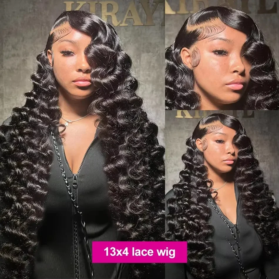 250 Density Transparent HD Loose Deep Wave Human Hair Wig 30 36 40 Inch Curly 13x6 Lace Front Wig Water Wave Lace Frontal Wigs image 4