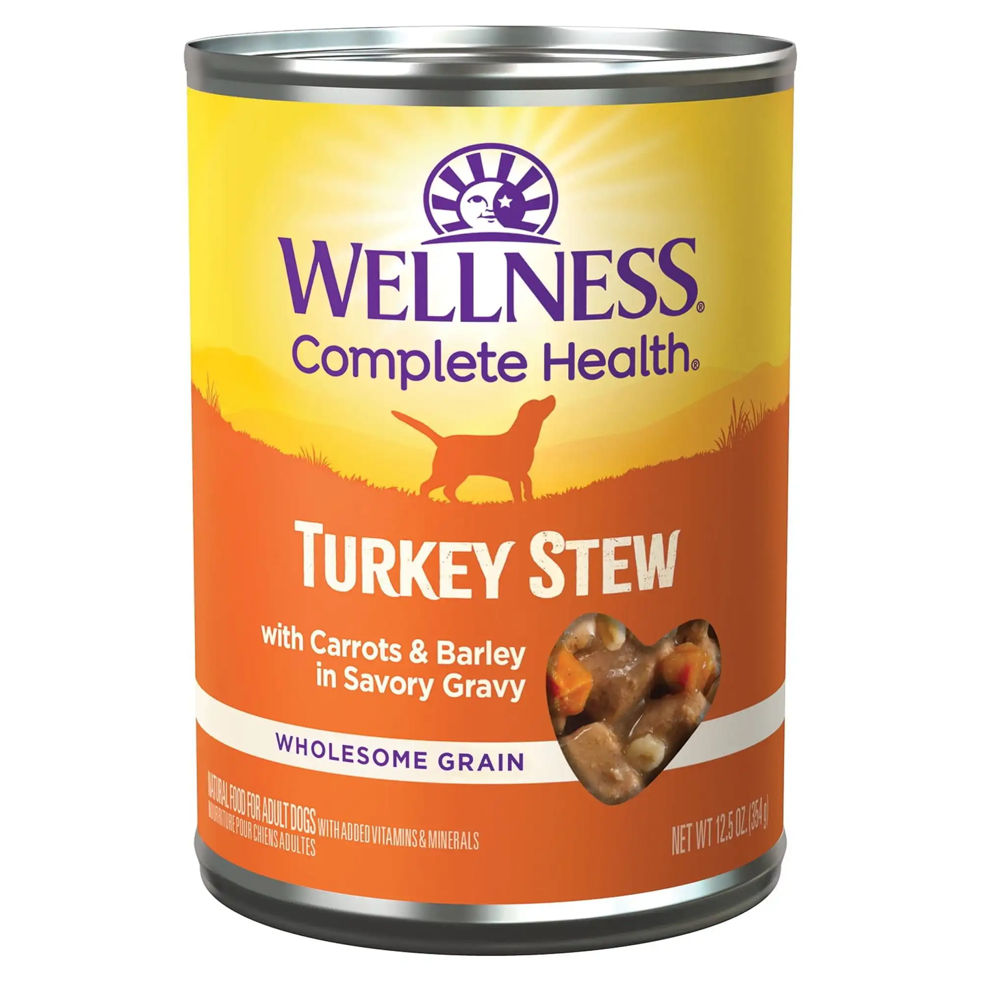 

Wellness Thick & Chunky Natural Canned Dog Food, Turkey Stew, 12.5-Ounce Can (Pack of 12)