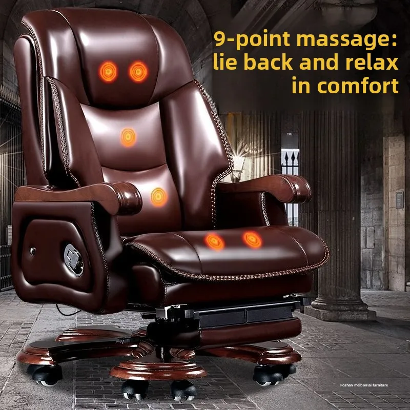 CX business leather president office chair, reclining computer chair for home use