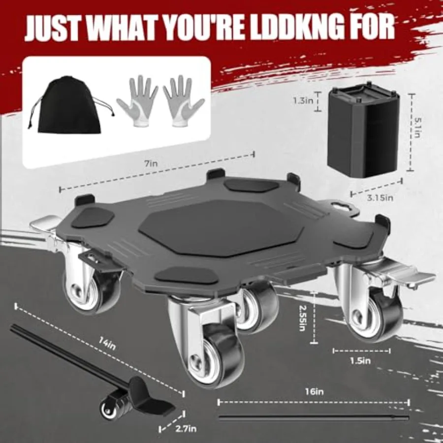 Furniture Dolly and Movers 4-Pack 3000lbs - مزلقات أثاث متشابكة شديدة التحمل مع تصميم بدون خدوش آمنة للخشب الصلب