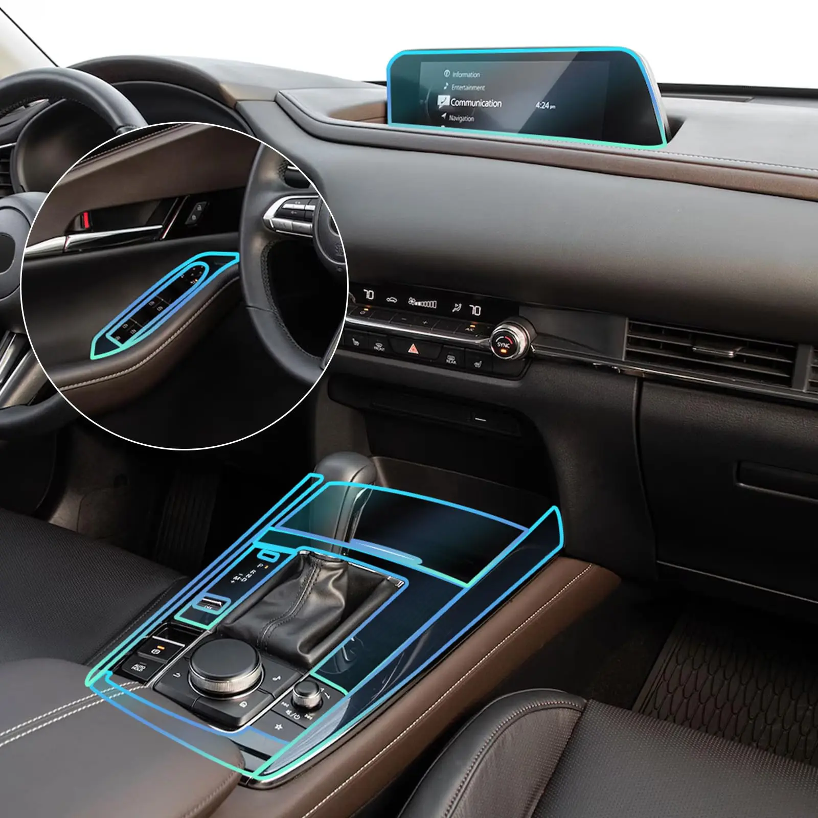 

FDAIUN - Película protectora de pintura de coche TPU HD, 0.2 mm, precortada, para Mazda CX30 PPF 2020-2024, protege contra