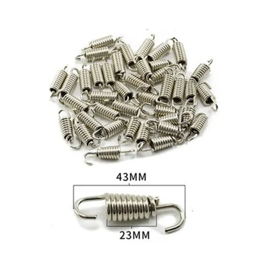 2PC Universal Motorcycle Exhaust Spring Hooks Stainless Steel Exhaust Front Middle Link Pipe Rotatable Metal Springs