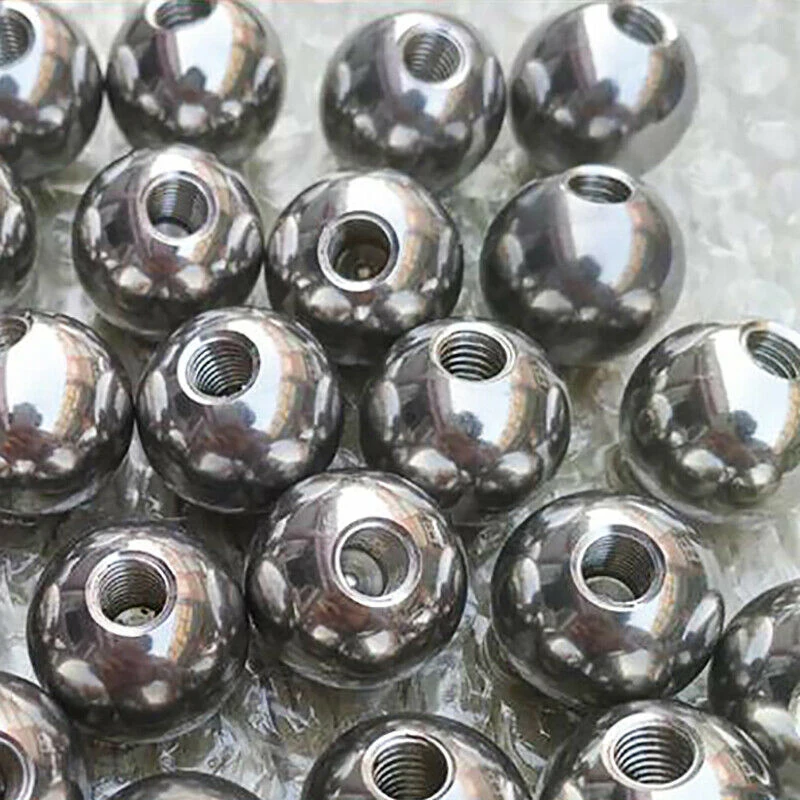 Solid Stainless Steel Half Hole Thread Ball M6 Metric Thread Drilling & Tapping Steel Ball 10/11/12/12.7/14/15-50mm