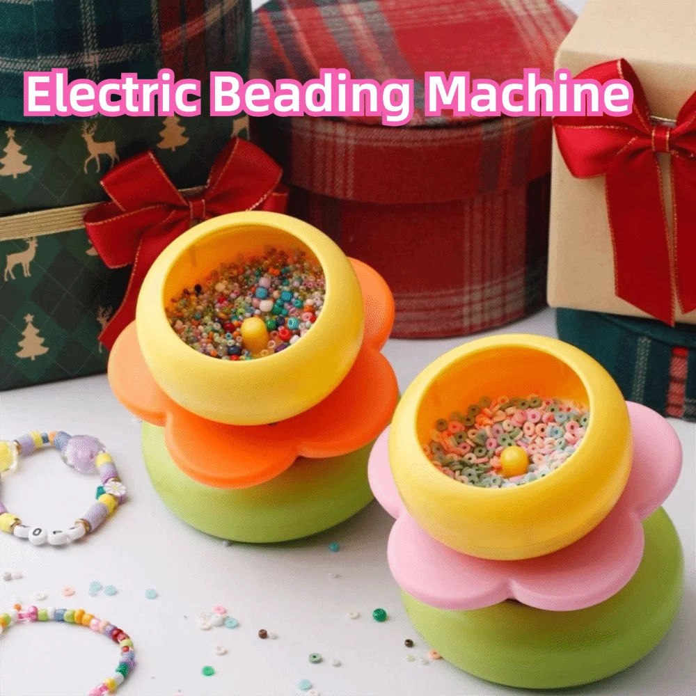 Efficient Craftwork Tool Automatic Bead Threading Gadget Flower Shape Automatic Spinner Bead Crafting Tool Adjustable Angles