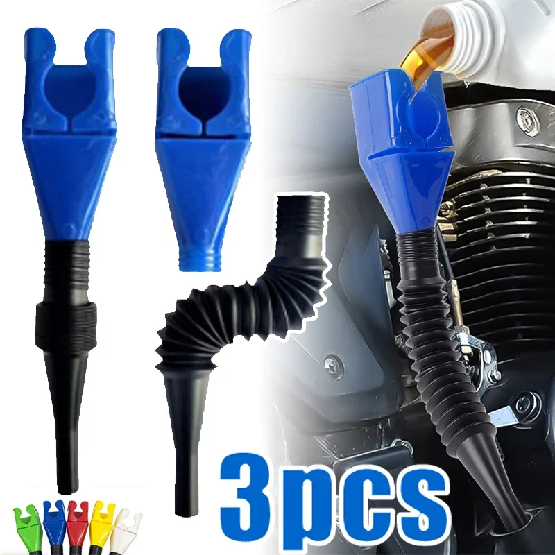 Car Motorcycle Refueling Funnel Gasoline Foldable Engine Oil Funnel Tool Plastic Funnel Refueling Tool Auto Accessories 1-3pcs