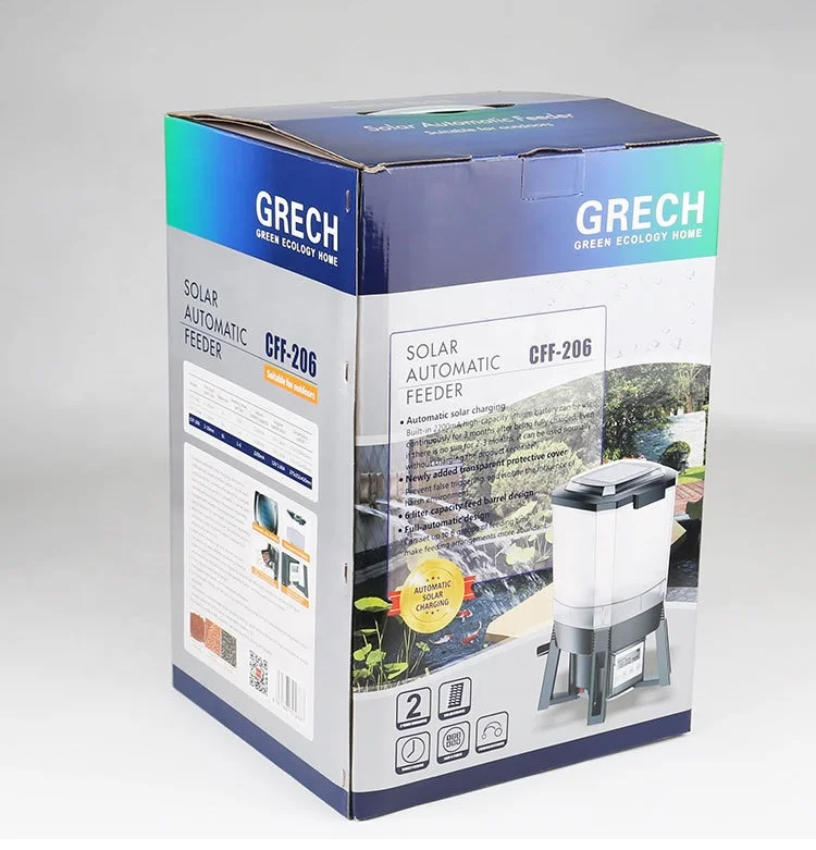2025Solar Visvijver Automatische Feeder Koi Vijver Intelligente Timing Voeden Binnen en Buiten Groot Gebied Vis Feeder