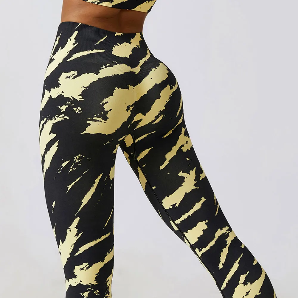 Pantalones de Yoga Tie Dye para mujer, Leggings deportivos sin costuras de cintura alta, Push Up, ajustados, para correr, Fitness, entrenamiento,