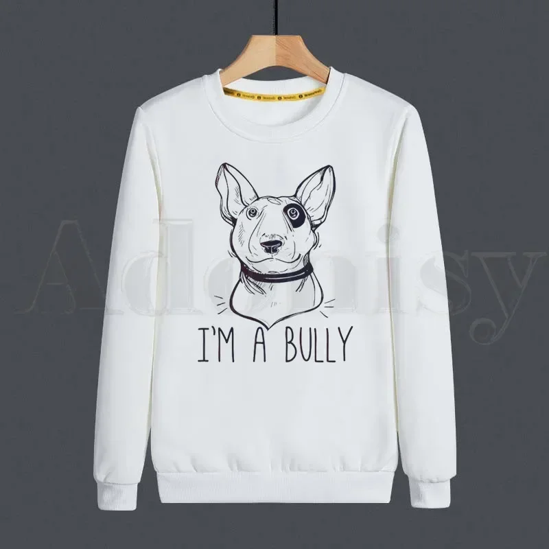 

Dog Pet Design Funny Bull Terrier Men Sweatshirt Print Trend Mens Clothes Hip-Hop Male Crewneck Men