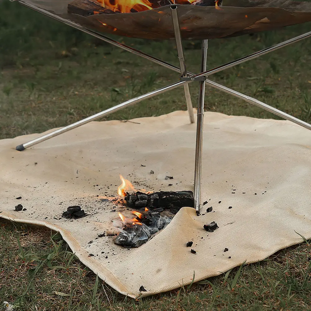 

Heavy Duty Fireproof Blanket Made of High Temp Fiberglass for Camping Bbq Picnic Heat Resistant Protective Mat Fire Safety
