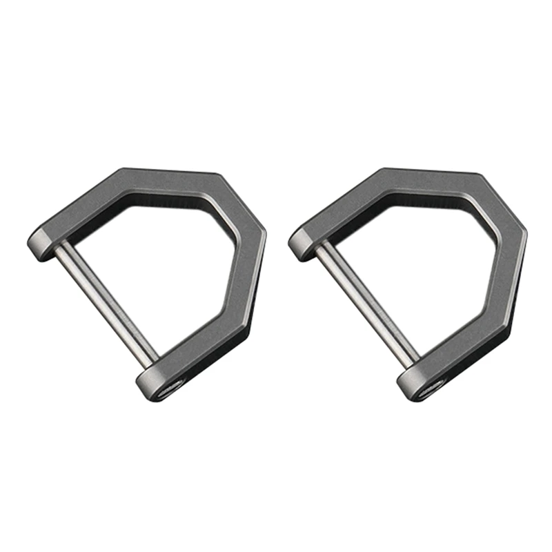 

2X D-Type Multifunctional Mini Full Titanium Buckle Key Ring Car Buckle Outdoor Buckle EDC Tool Horseshoe Buckle-L