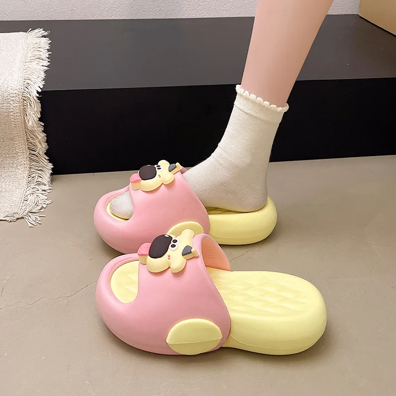 Women's Platform Slippers With Dog Design, Luxury, Soft Sole For Summer Home & Beach_voghion.com