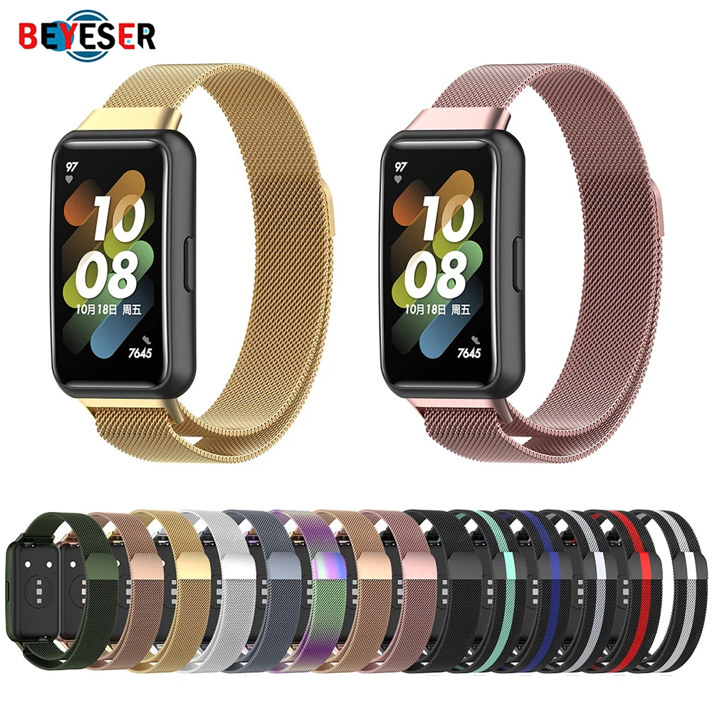 

Milan Strap For HUAWEI Band 7 Magnetic Suction Fashion Sports Strap For Smart Watch Stainless Steel Replace Bracelet Wristband