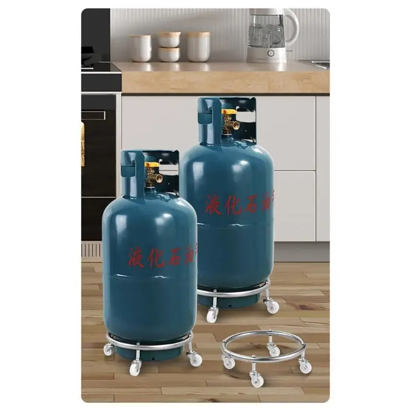 Verschiebbare Gasflaschenhalterung mit Feststellrollen für Camping und Grillen D2RD – Detail 6