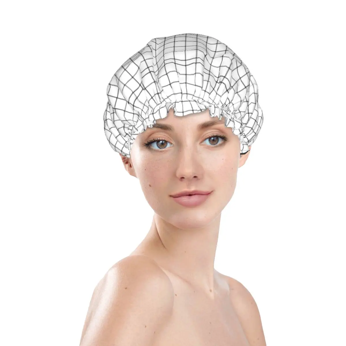 Enfermera En Apuros Shower Caps Waterproof Bathing Caps with PEVA Lining & Elastic Band Stretch Hem Hair Hat