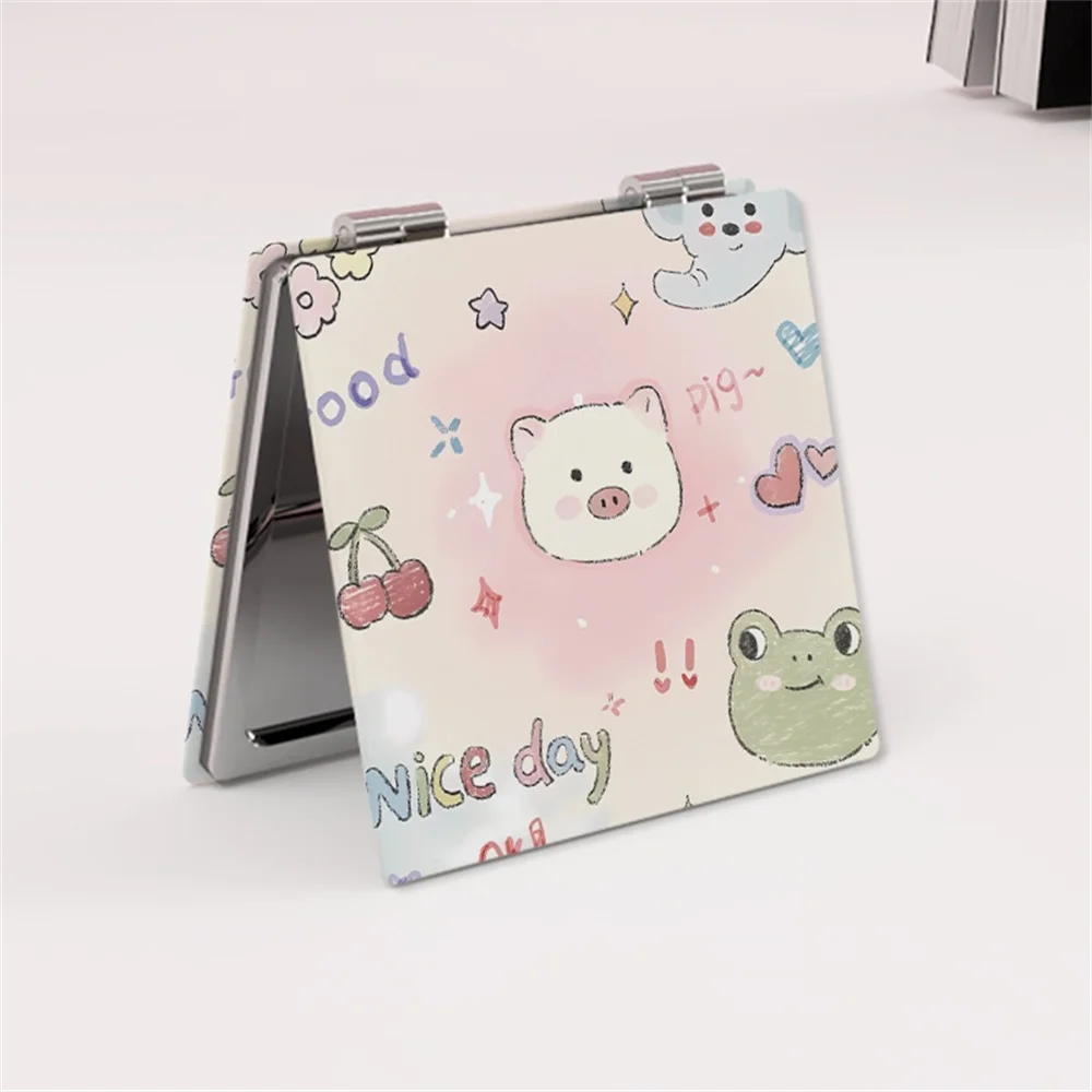 Make-upspiegel Draagbare dubbelzijdige schattige puppyhond Beer Opvouwbare cosmetische spiegel Student Meisjes Handheld Pocket make-upspiegels