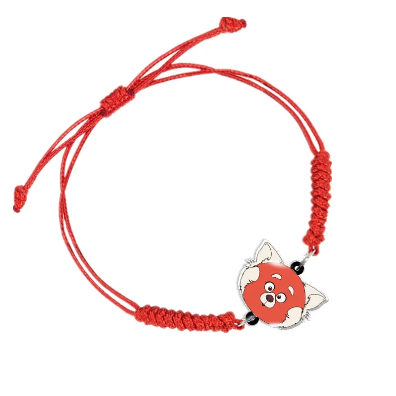 Disney Turning Red Anime Bracelet Meimei Hand-woven Bracelet Little Panda Jewelry Lucky Girl Boy Accessories Kid Birthday Gift