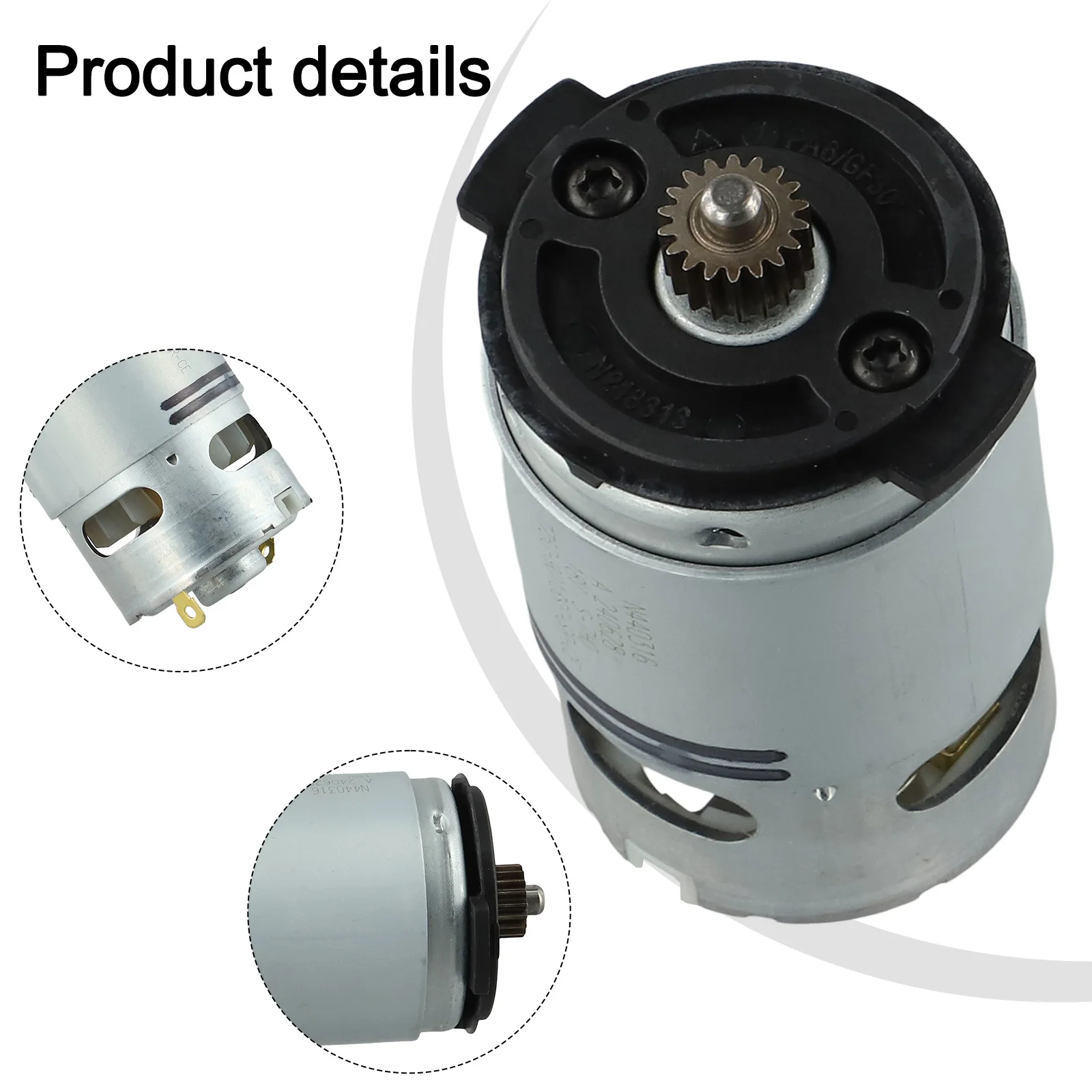 

Electric Drill DC 18V Motor High Reliability 18 Teeth Gear Precise Manufacturing Electric Drill Replacement Motor Motor Silver