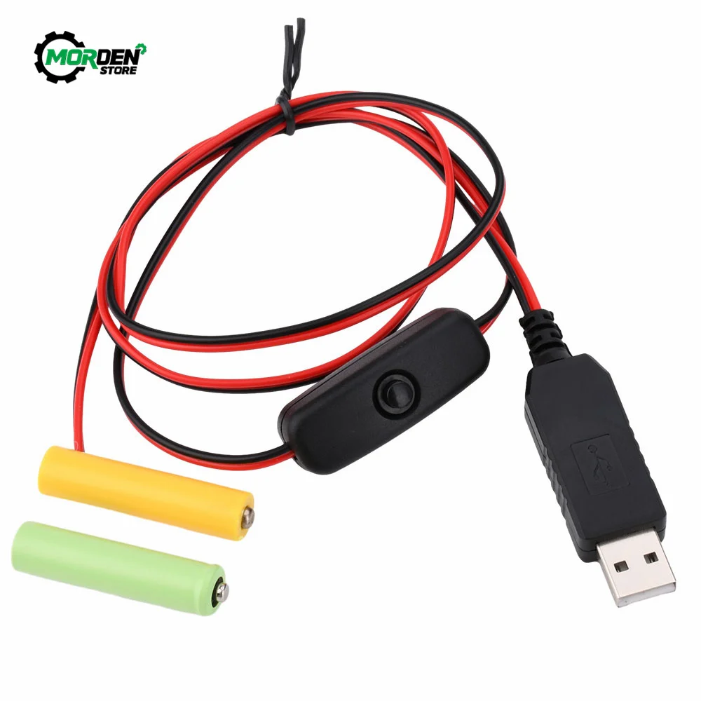 USB Replace AA/AAA Battery for Clock Toys Lights LED with Switch Power Supply Accessories