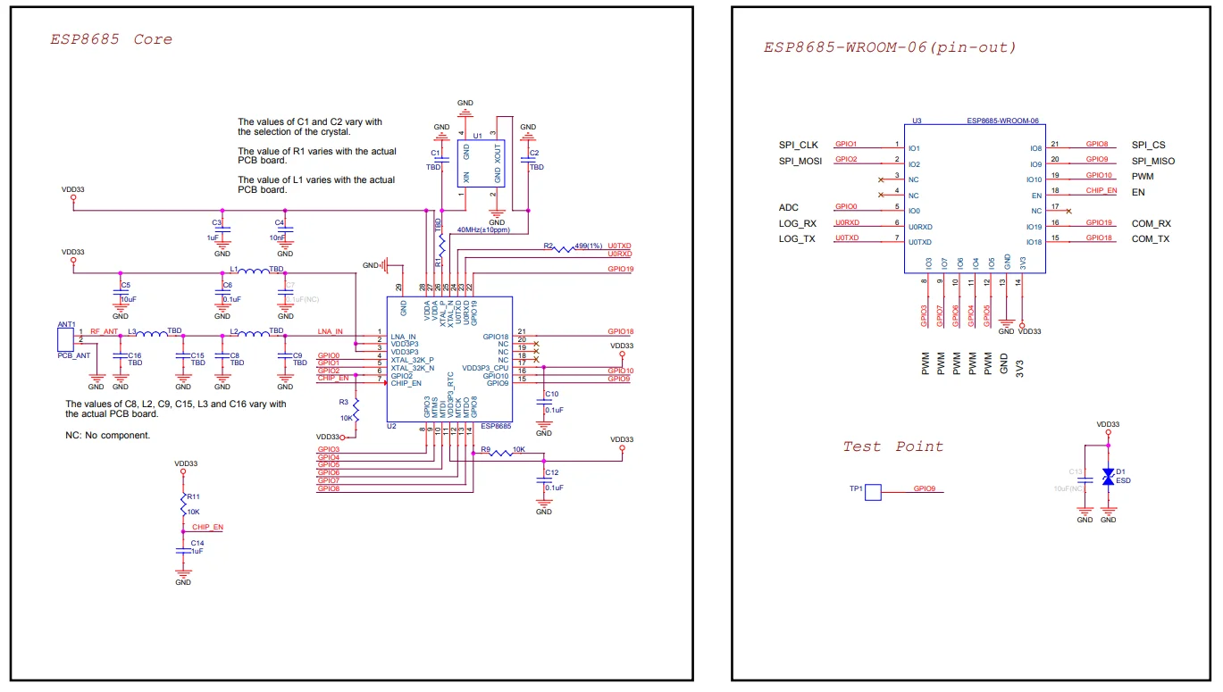 Модуль ESP8685-WROOM-06, встроенный чип ESP8685, 32-битный одноядерный микропроцессор RISC-V