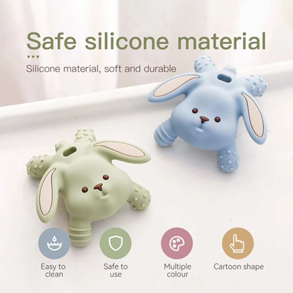 Baby Silicone Teething gel Cartoon Rabbit Molar Toys Food Grade BPA Free Baby Teethers Health Molar Newborn Nursing  Accessories