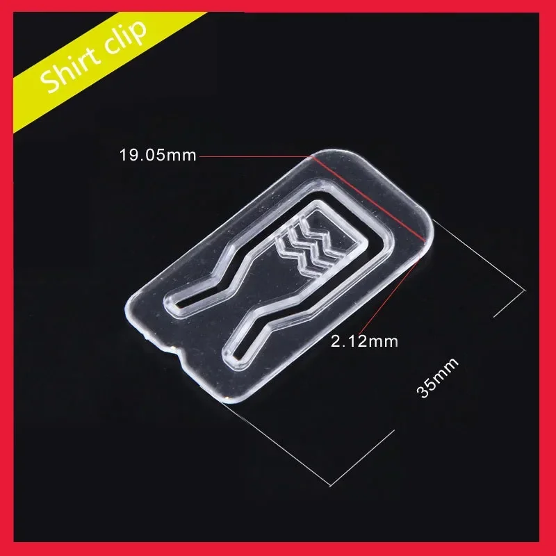 

200PCS 35mm Plastic white and transparent shirt Clip With Teeth For Dress Shirt Garmen accessory