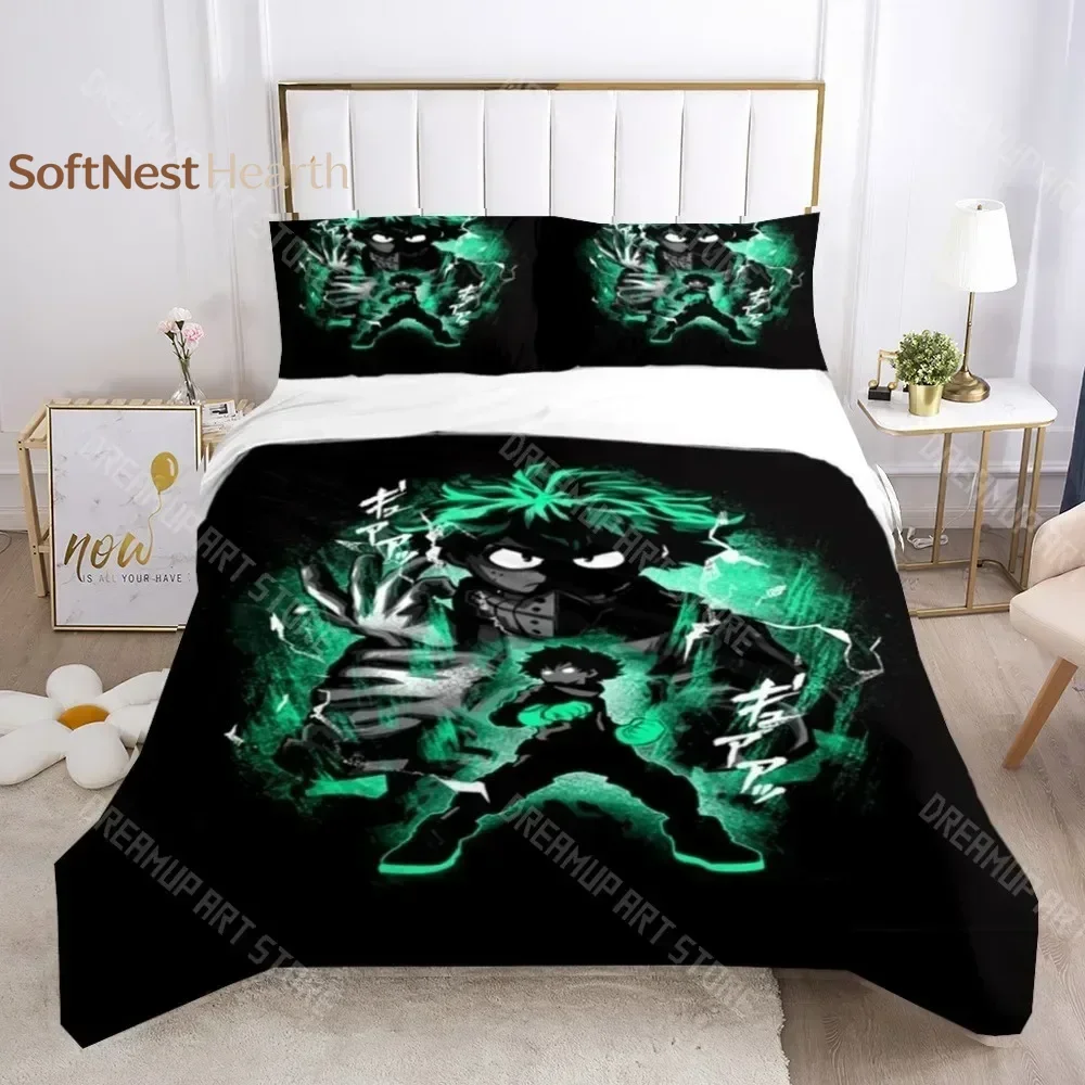 2026 3D Print My Hero Academy Anime Three Piece Bedding Set Fashion Boys Or Adults For Beds Quilt Covers Pillowcases Bedding Set