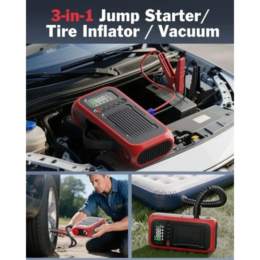 Compressore d'aria portatile per pneumatici per auto, palle per biciclette e altro: 5X Gonfiatore digitale per pneumatici più veloce da 150 PSI con ventilatore d'aria e