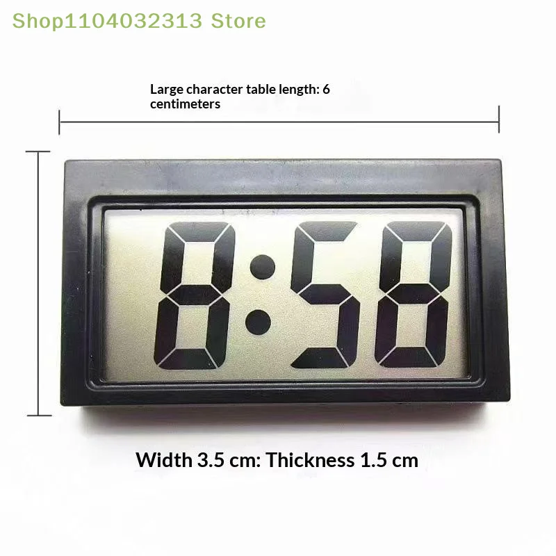 petiteMini Car Dashboard Clock LCD Digital Display Self-Adhesive Battery Powered Electronic Timepiece 1PC for RV Camper Van Use